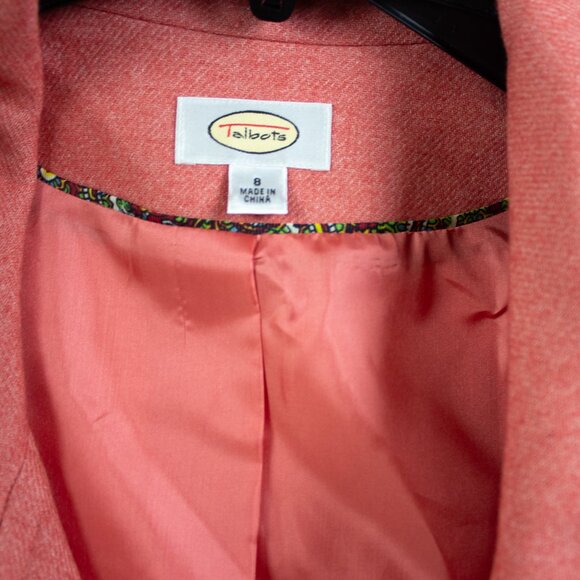 Talbots Wool Blend Skirt Suit Set Tweed Coral Size 6/8 - Picture 11 of 13